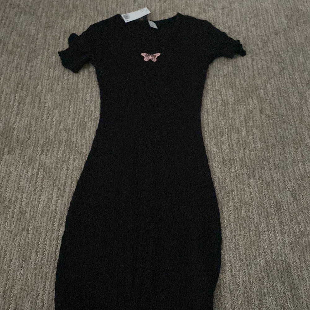 Black Butterfly Bodycon Dress